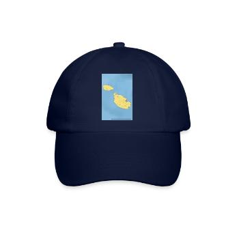 Malta Karte - Baseballkappe - Blau/Blau - Vorne
