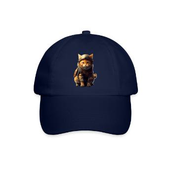 Katze in Mittelalter Outfit gekleidet mimt Ritter - Baseballkappe - Blau/Blau - Vorne