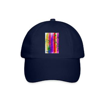 Farbspritzer und Linien - Baseballkappe - Blau/Blau - Vorne
