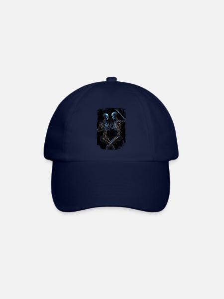 Tanzende Cyber Skelette - Surrealer Horror - Baseballkappe - Blau/Blau