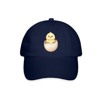 Süßes Kawaii Küken, Schlüpfen aus Eierschale - Baseballkappe - Blau/Blau - Vorne