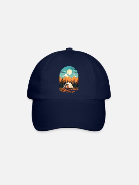 Retro Camping Design - Baseballkappe - Blau/Blau