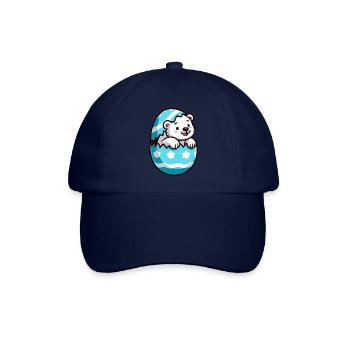 Cartoon Eisbär Osterei Schlüpfen - Baseballkappe - Blau/Blau - Vorne