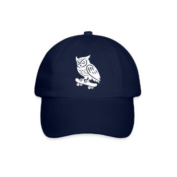 Schneeeule Skateboarder Skatersilhouette Minimalis - Baseballkappe - Blau/Blau - Vorne