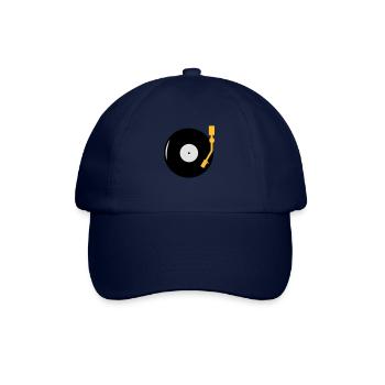 Schallplatte - DJ - Turntable - Baseballkappe - Blau/Blau - Vorne