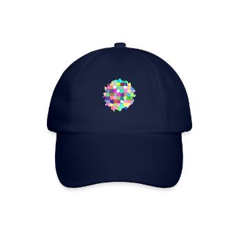 Buntes geometrisches Muster - Baseballkappe - Blau/Blau - Vorne