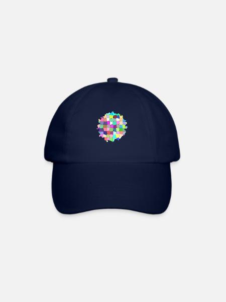 Buntes geometrisches Muster - Baseballkappe - Blau/Blau