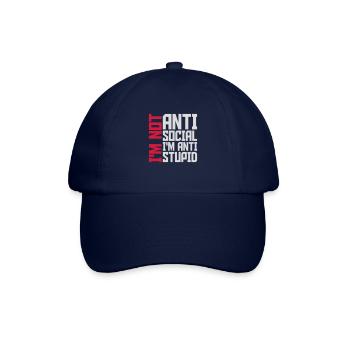 not antisocial anti stupid - Baseballkappe - Blau/Blau - Vorne