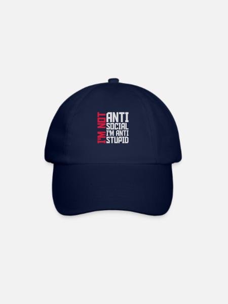 not antisocial anti stupid - Baseballkappe - Blau/Blau