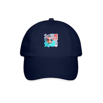 LUSTIGE MUSIK ILLUSTRATION MÄDCHEN 10 - Baseballkappe - Blau/Blau - Vorne