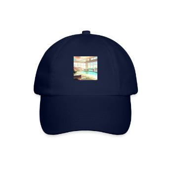 Ein sonnendurchfluteter Lounge-Bereich digital art - Baseballkappe - Blau/Blau - Vorne