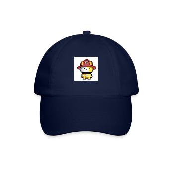 Katze Feuerwehr, Uniform, Pixelart - Baseballkappe - Blau/Blau - Vorne