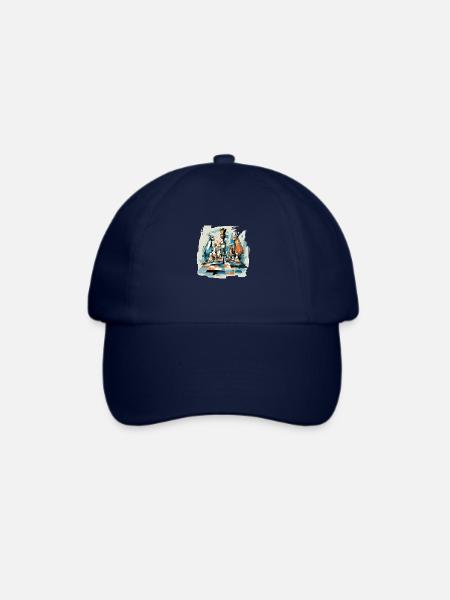Katzen und Schach - Baseballkappe - Blau/Blau
