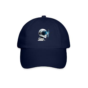 robot is smoking cigarette - Baseballkappe - Blau/Blau - Vorne
