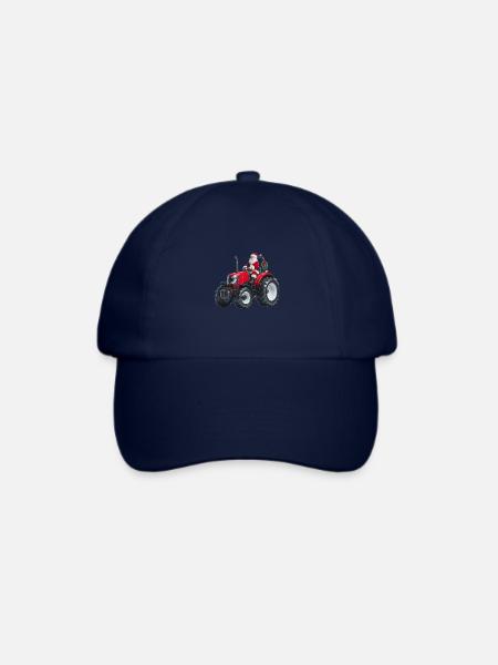 Nikolaus fährt auf rotem Traktor - Baseballkappe - Blau/Blau