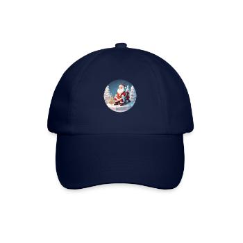 Weihnachtsmann Low Poly Weihnachten - Baseballkappe - Blau/Blau - Vorne