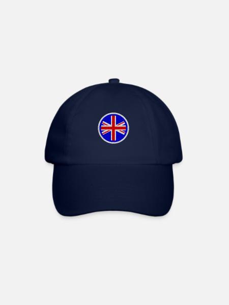 UK Union Jack Flagge blau Weiß Distressed Mod - Baseballkappe - Blau/Blau