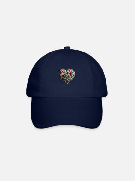 Marokko Herz traditionelle Wandkunst - Baseballkappe - Blau/Blau