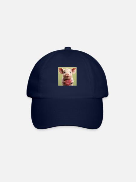 proud vegan pig - Baseballkappe - Blau/Blau