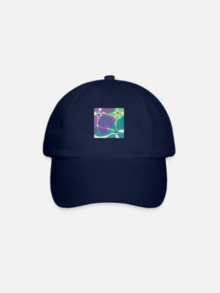 Blumenmuster - Baseballkappe - Blau/Blau