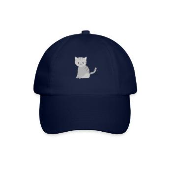 süße graue Katze - Baseballkappe - Blau/Blau - Vorne
