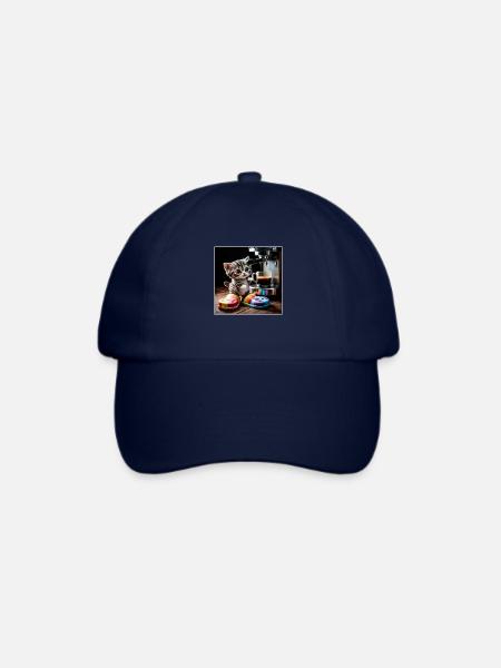 Katze macht kaffeepause - Baseballkappe - Blau/Blau