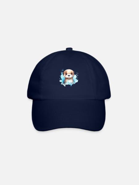 Otter Wasserfarben Zeichnung - Baseballkappe - Blau/Blau