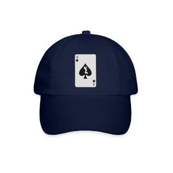 Karte Ace of Spade mit sexy Mädchen - Baseballkappe - Blau/Blau - Vorne