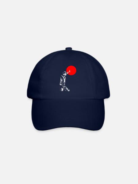 Rote Kreis Silhouette Shirt - Baseballkappe - Blau/Blau