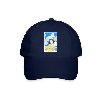 Frau mit gelben Kleid - Baseballkappe - Blau/Blau - Vorne