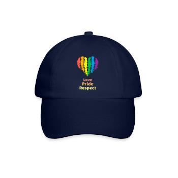 Liebe Stolz Respekt. Regenbogenherz für Oslo - Baseballkappe - Blau/Blau - Vorne