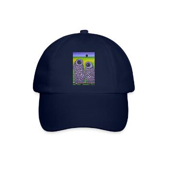 Eule im Feld - Baseballkappe - Blau/Blau - Vorne