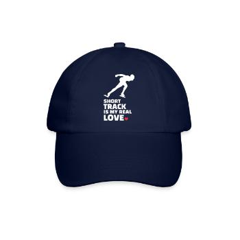 Ich Liebe Kurze Strecke Und Eislaufen - Baseballkappe - Blau/Blau - Vorne