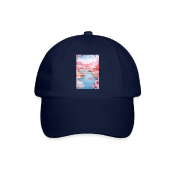 Japan See Landschaft Natur Geschenk - Baseballkappe - Blau/Blau - Vorne
