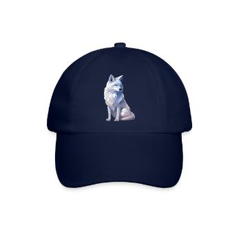 Polarfuchs im Polygon Stil - Baseballkappe - Blau/Blau - Vorne