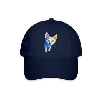 ENTZÜCKENDE KATZE, DIE AUS IHREM VERSTECK KOMMT - Baseballkappe - Blau/Blau - Vorne