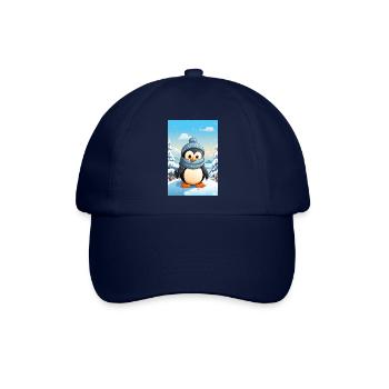 Pinguin im Winterwonderland - Baseballkappe - Blau/Blau - Vorne
