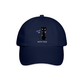 Schwarze Katze Ich bin nicht einverstanden damit - Baseballkappe - Blau/Blau - Vorne