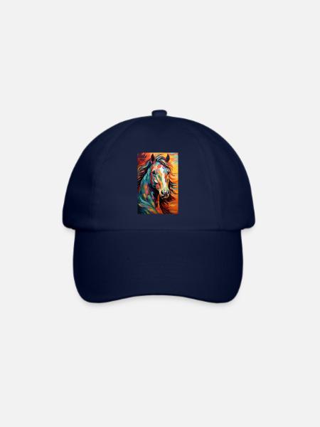 Pferd - Baseballkappe - Blau/Blau