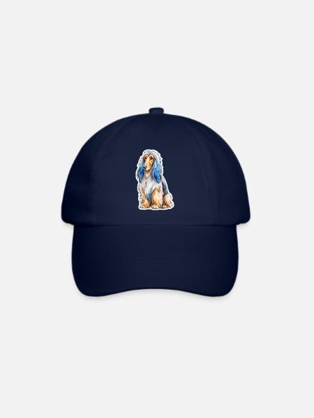 Afghanischer Windhund Wasserfarben - Baseballkappe - Blau/Blau