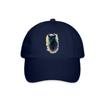 panther aquarell - Baseballkappe - Blau/Blau - Vorne