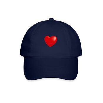 Herz rot Liebe verliebt Geschenkidee Valentinstag - Baseballkappe - Blau/Blau - Vorne
