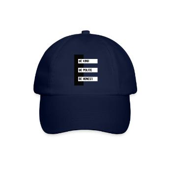 be kind be polite be honest Positiv Miteinander - Baseballkappe - Blau/Blau - Vorne