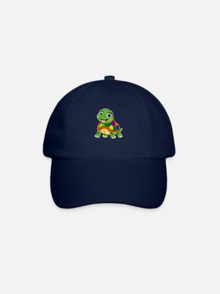 regenbogen schildkröte lgbt wasserschildkröte tier - Baseballkappe - Blau/Blau