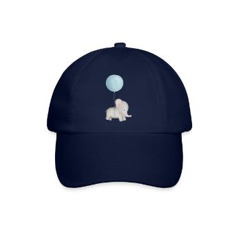 Baby Elefant mit Ballon - Baseballkappe - Blau/Blau - Vorne