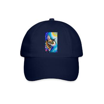 Wunderbare kurzhaarige Hauskatze - Baseballkappe - Blau/Blau - Vorne