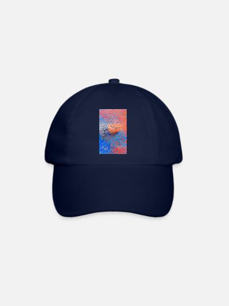 Lebendiges 3D-Muster mit bunten ziegelartigen Blöcken - Baseballkappe - Blau/Blau