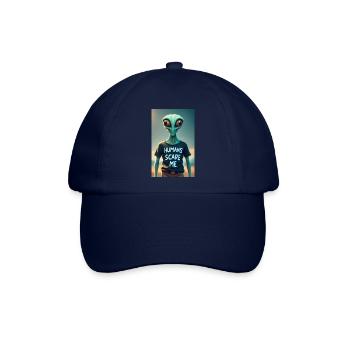 Alien - Humans scare me - Baseballkappe - Blau/Blau - Vorne