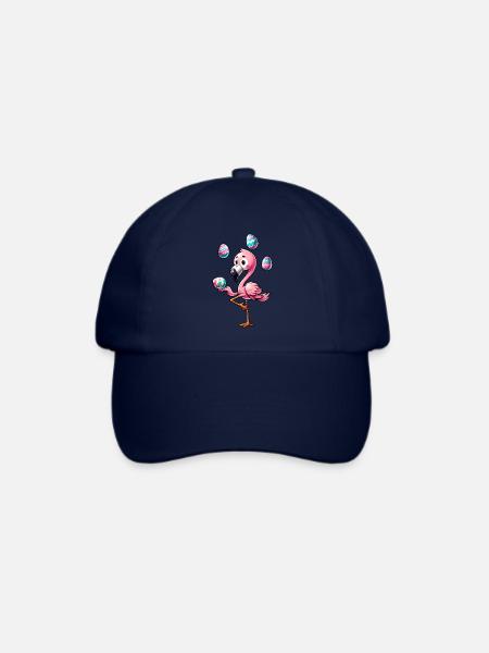 Flamingo Jongliert Ostereier Osterfest - Baseballkappe - Blau/Blau