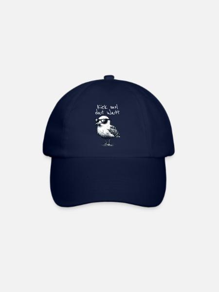 Kiek mol dat Watt Wattwanderer Möwe Spruch - Baseballkappe - Blau/Blau
